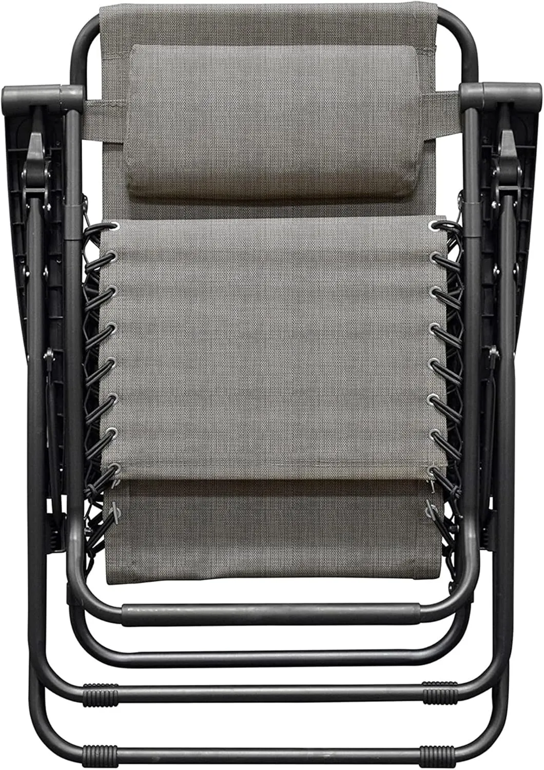 Sports Zero Gravity Outdoor Portable Folding Camping Lawn Deck Patio Pool Recliner Lounge Chair for Adults, Adjustable Headrest, Gray