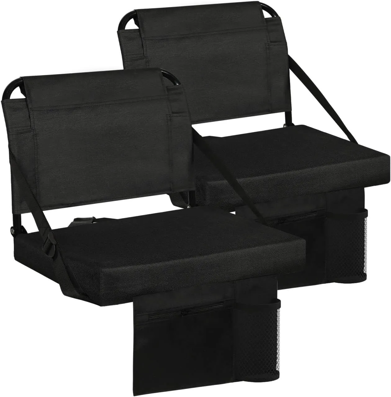 Stadium Seat for Bleachers with Back Support and Wide Padded Cushion Stadium Chair - Includes Shoulder Strap and Cup Holder