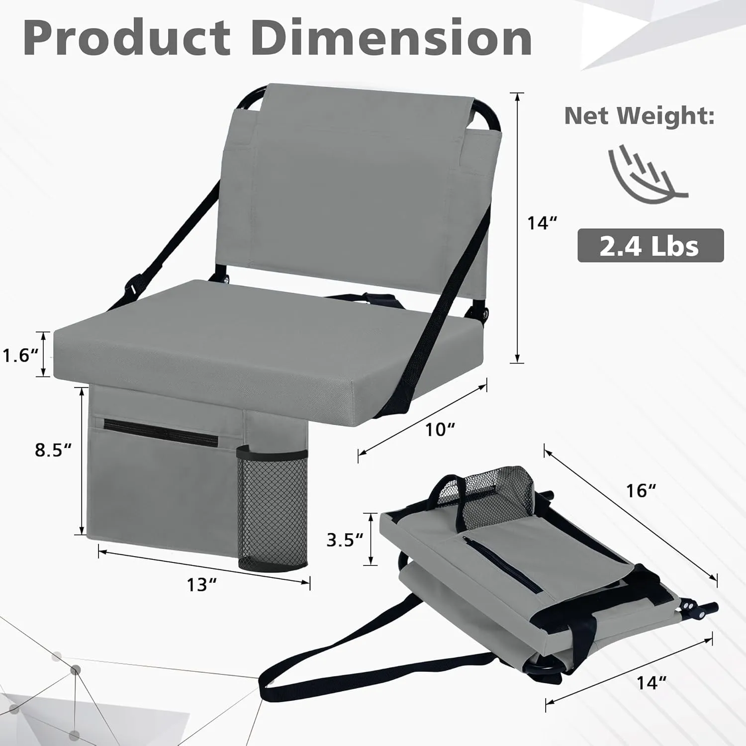 Stadium Seat for Bleachers with Back Support and Wide Padded Cushion Stadium Chair - Includes Shoulder Strap and Cup Holder