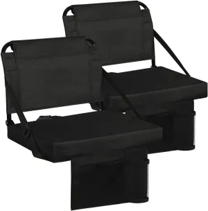 Stadium Seat for Bleachers with Back Support and Wide Padded Cushion Stadium Chair - Includes Shoulder Strap and Cup Holder