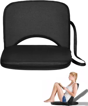Stadium Seat with Back Support - Stable Bleacher Chairs with Back and Cushion Waterproof Portable Widen Thick 6-Position Reclining Stadium Bleacher for Sport Events