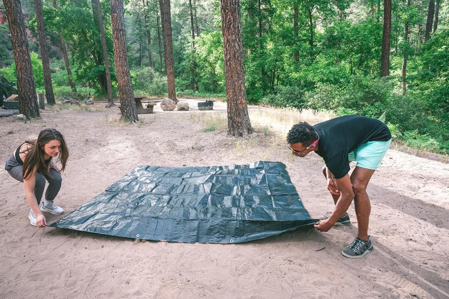 Stansport Medium-Duty Rip-Stop Tarp 12' x 14' - Forest Green (T-1214)