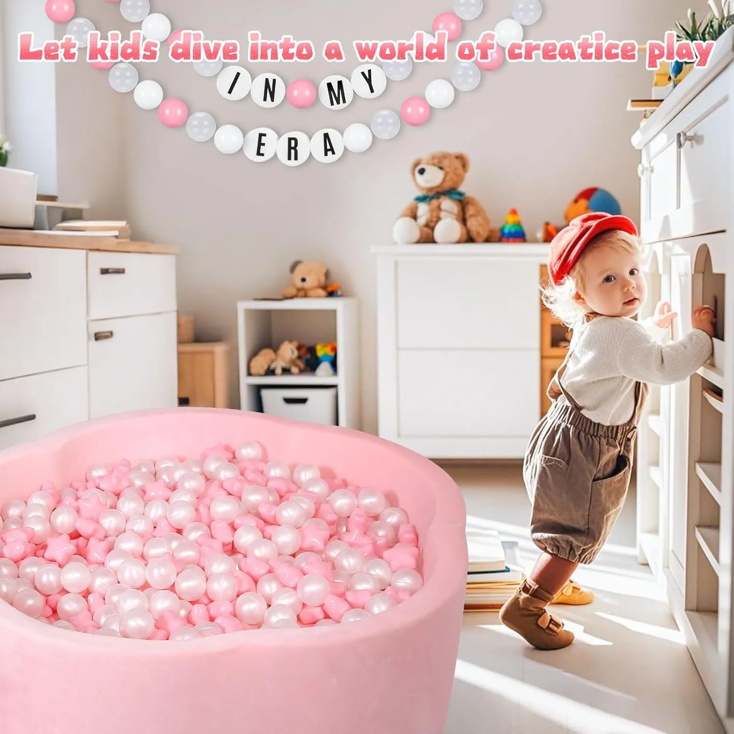 STARBOLO Ball Pit Balls Pack of 100 - BPA&Phthalate Free Non-Toxic Crush Proof Play Pit Soft Plastic Ball for 1 2 3 4 5 Years Old Toddlers Baby Kids Birthday Pool Tent Party