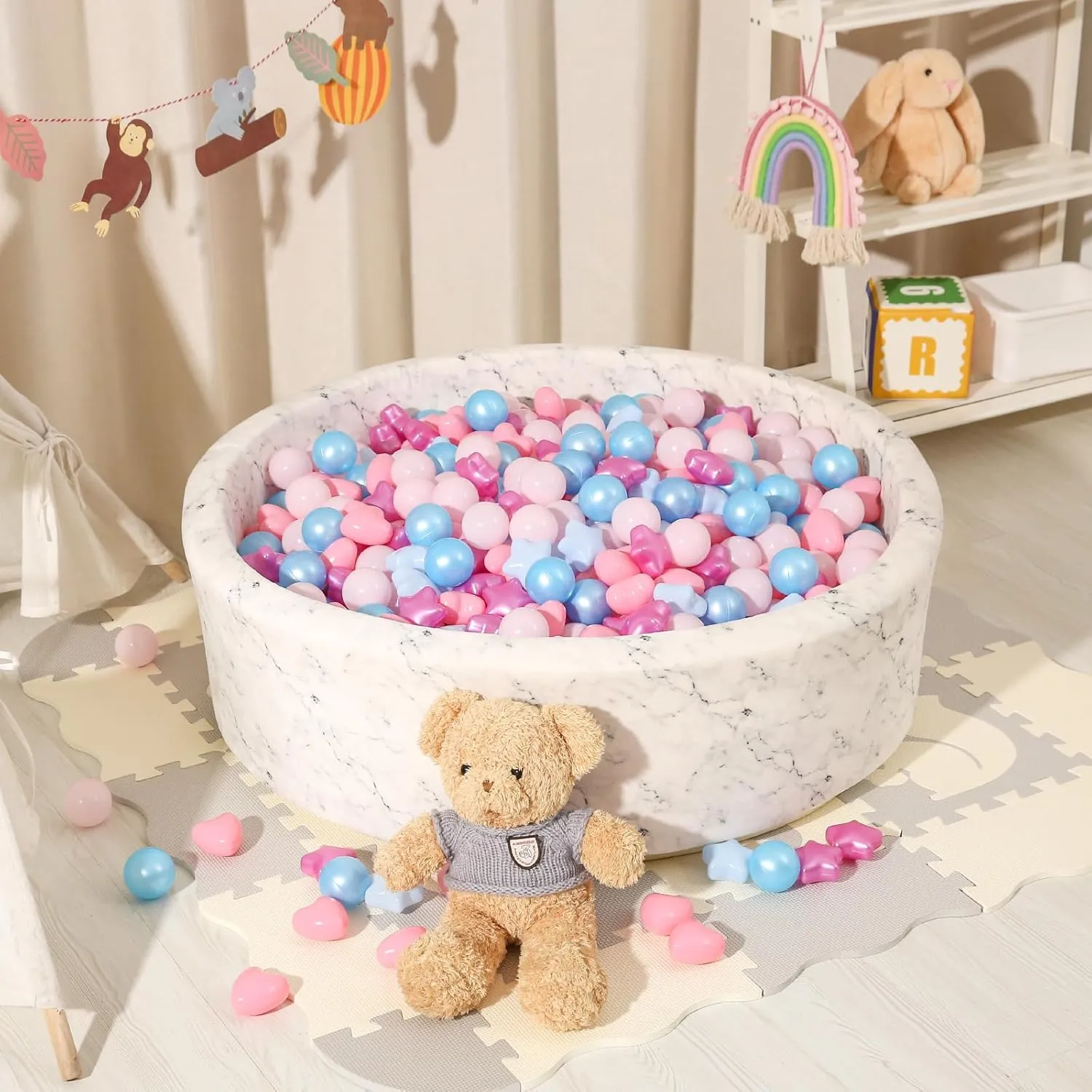 STARBOLO Star Ball Pit Balls for Kids - Mixed Star Balls Crush Proof Play Plastic Balls for Ball Pit Soft Plastic Pool Ball for Kids Birthday Party Phthalate Free BPA Free Non-Toxic Indoor Outdoor.
