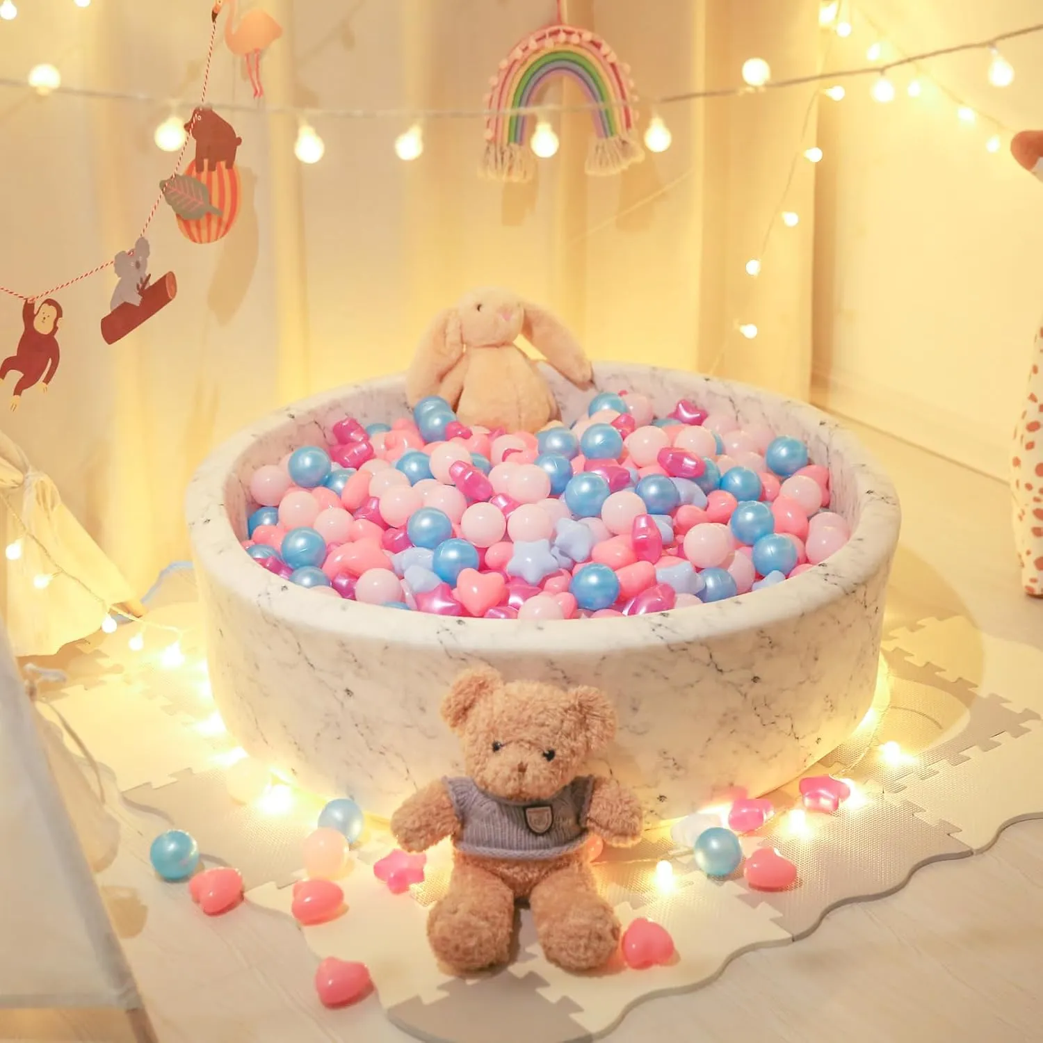 STARBOLO Star Ball Pit Balls for Kids - Mixed Star Balls Crush Proof Play Plastic Balls for Ball Pit Soft Plastic Pool Ball for Kids Birthday Party Phthalate Free BPA Free Non-Toxic Indoor Outdoor.