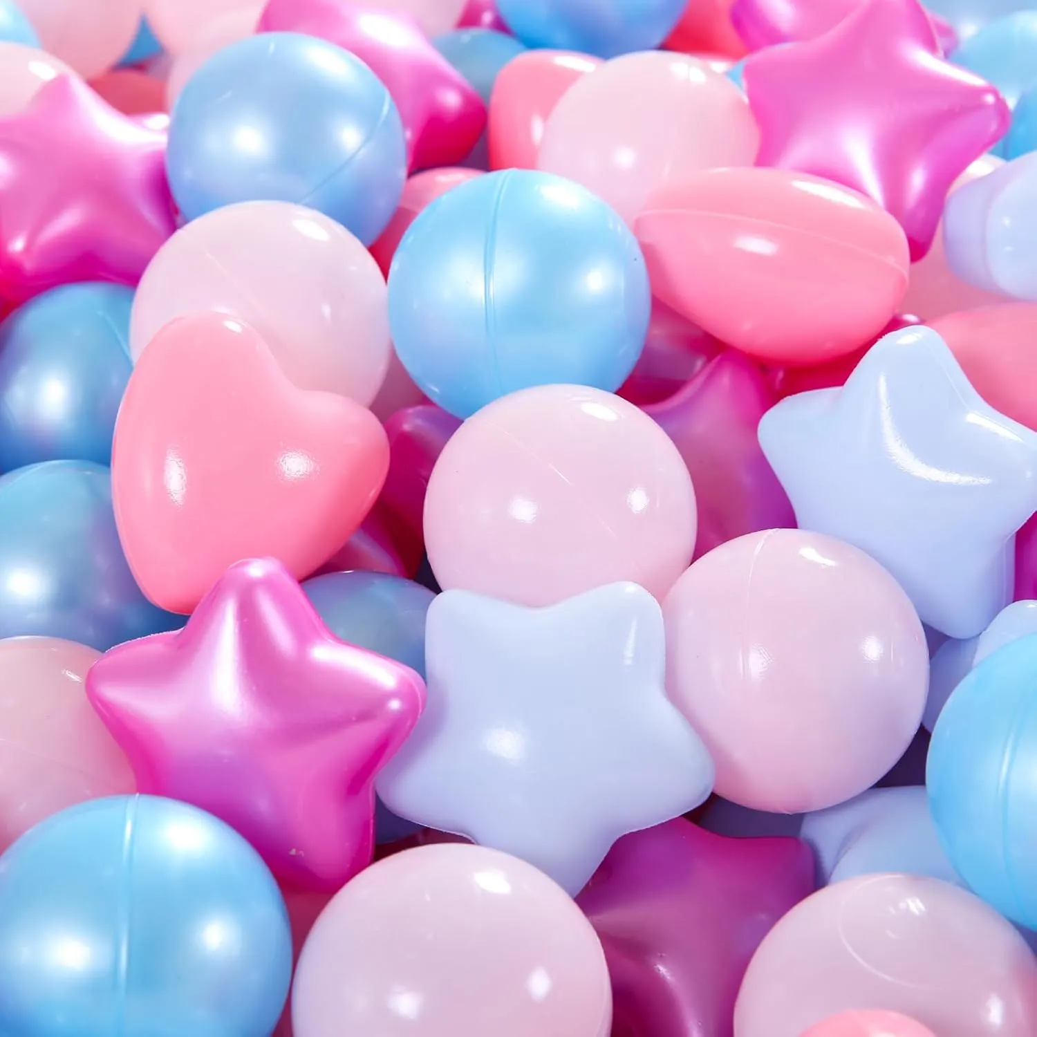 STARBOLO Star Ball Pit Balls for Kids - Mixed Star Balls Crush Proof Play Plastic Balls for Ball Pit Soft Plastic Pool Ball for Kids Birthday Party Phthalate Free BPA Free Non-Toxic Indoor Outdoor.