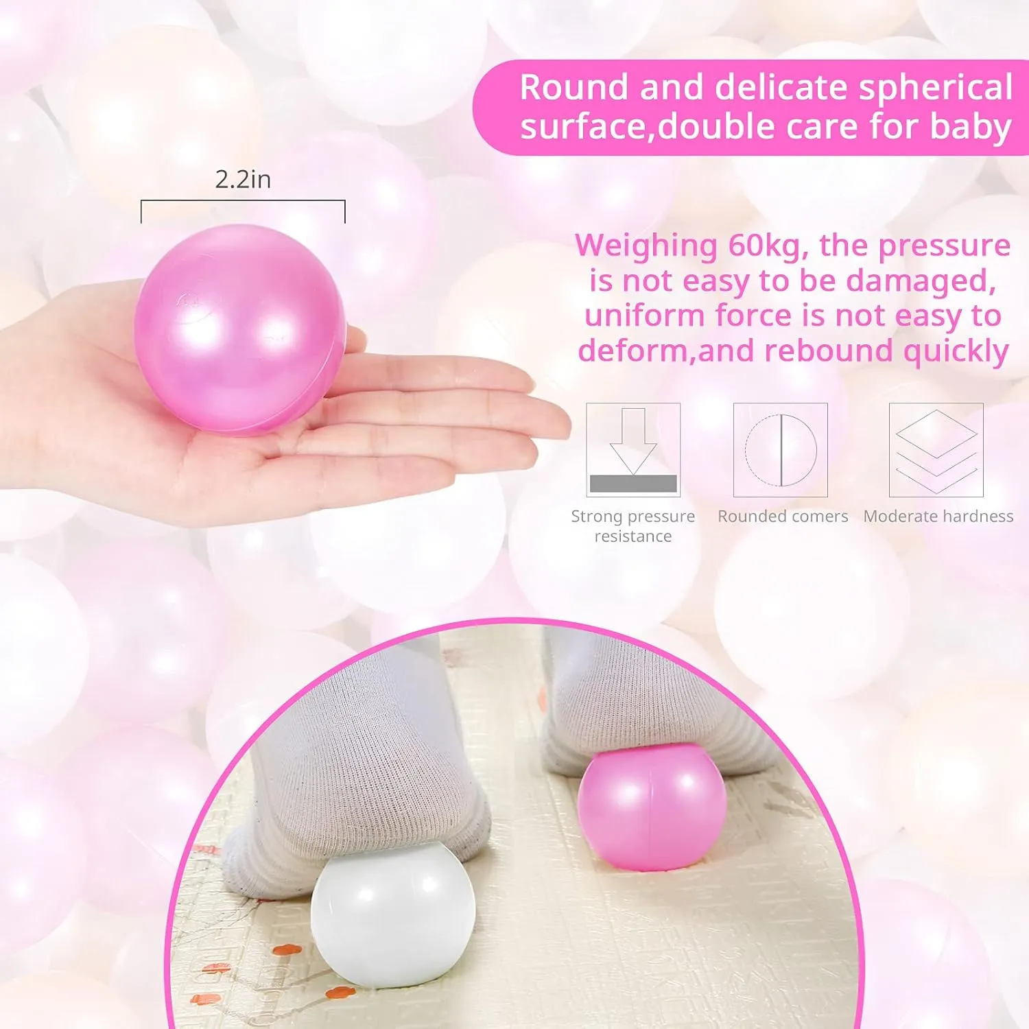 STARBOLO Star Ball Pit Balls - Pack of 100 200 500 1000 Macaron Balls BPA&Phthalate Free Non-Toxic Crush Proof Ocean Ball Soft Plastic Balls for 1-5 Years Kids Birthday Pool Tent Party.