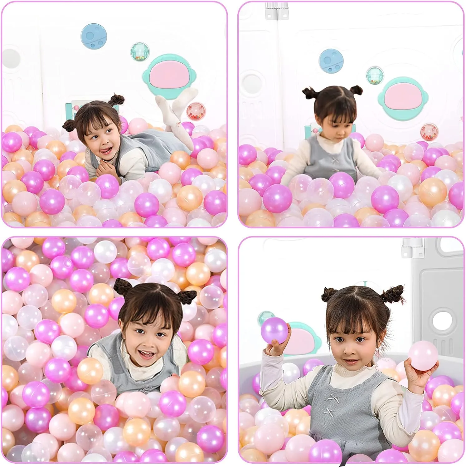 STARBOLO Star Ball Pit Balls - Pack of 100 200 500 1000 Macaron Balls BPA&Phthalate Free Non-Toxic Crush Proof Ocean Ball Soft Plastic Balls for 1-5 Years Kids Birthday Pool Tent Party.