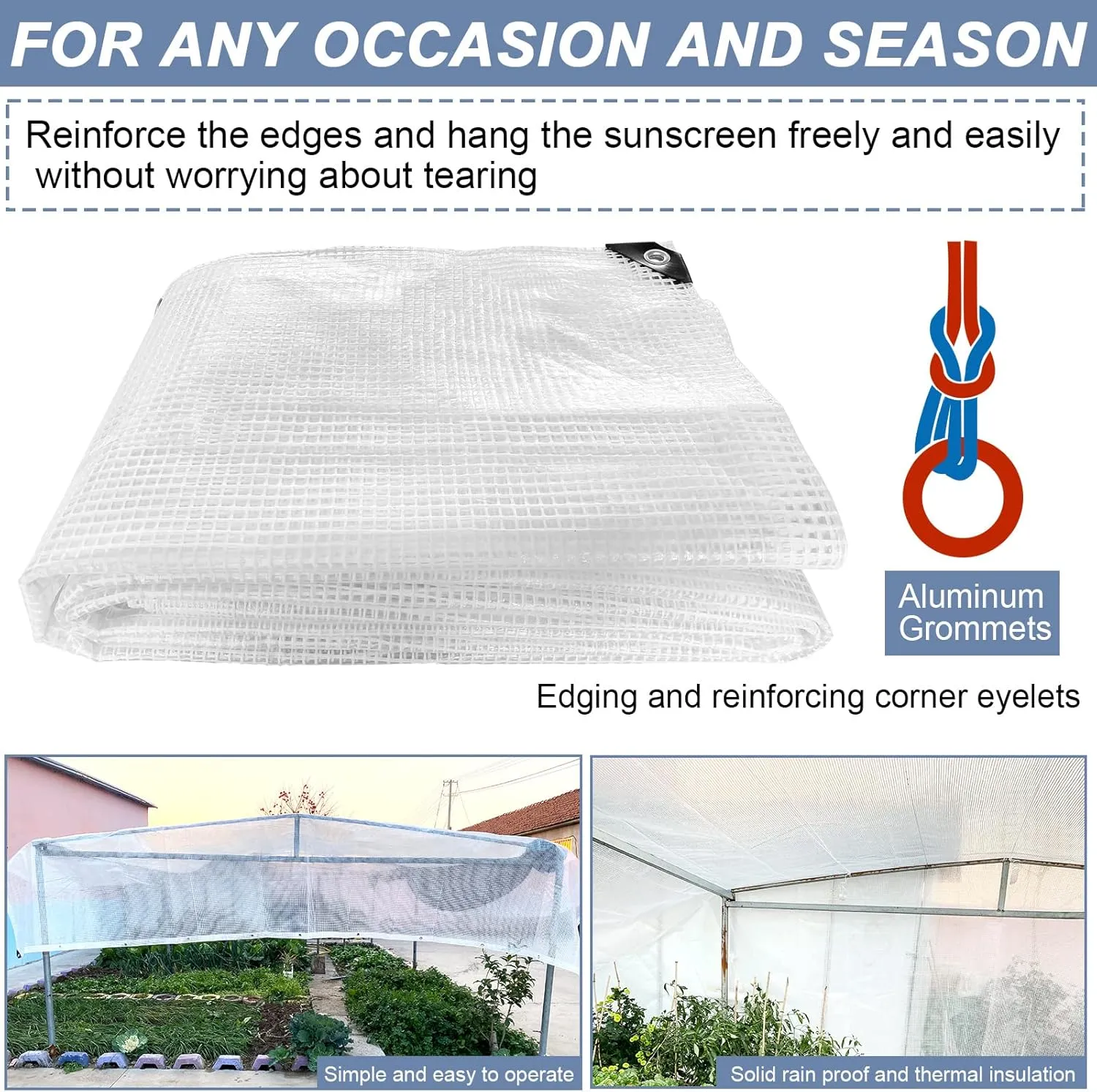 STARPYNG-10 Mil Clear/White 16X20 Feet Tarp-Heavy Duty Clear Mesh Tarp-Waterproof Tarp, UV Resistance,Greenhouse, Canopy, Tent, Yard and Outdoor Activities