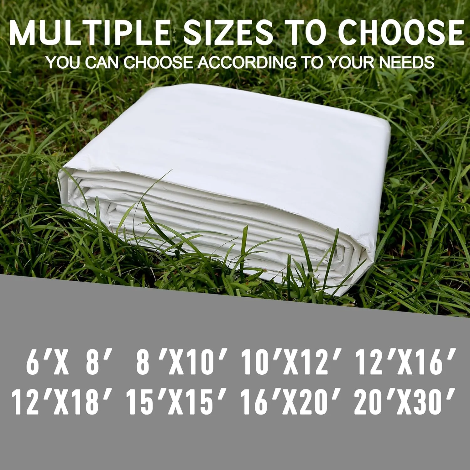 STARPYNG-10 Mil White 20x30 Feet Tarp-Heavy Duty Poly Tarpaulin-Waterproof Tarp, UV Resistant, Durable, Weather Resistant, Cover Car, Swimming Pool, Boat