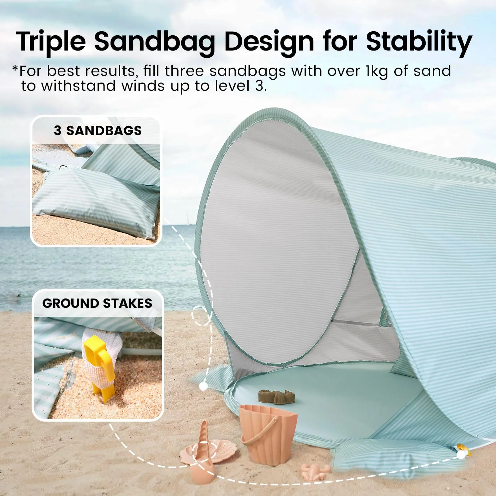 Sun UV Tiny 35"x28"x32" Use Beach Portable Worldwide shipping Competitive pricing Up Outdoor Pop Protection, Essentials, for Tent Baby Baby with Shelter Land – Beach Infants, (Green) Baby Tent Baby