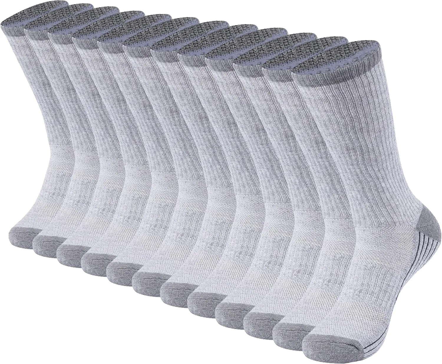 Sunew Viscose Bamboo Socks, Unisex Cushioned Comfortable Crew Workout Hiking Socks 6 Pairs