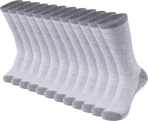 Sunew Viscose Bamboo Socks, Unisex Cushioned Comfortable Crew Workout Hiking Socks 6 Pairs