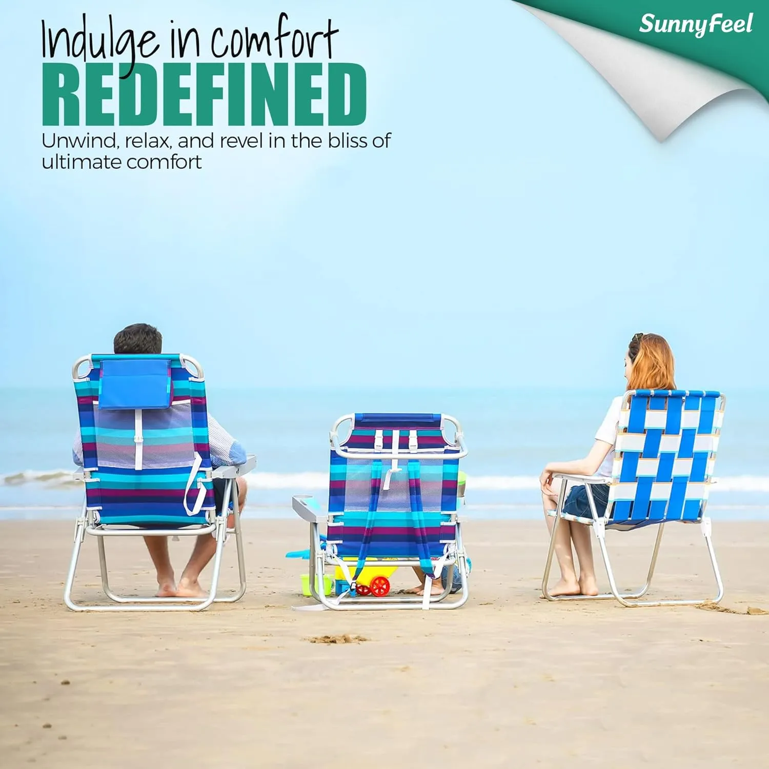 SUNNYFEEL Tall Folding Beach Chair Lightweight, Portable Sand Chair for Adults Heavy Duty 500 LBS with Cup Holders, Foldable High Camping Lawn Chairs for Camp/Outdoor/Picnic/Concert/Sports