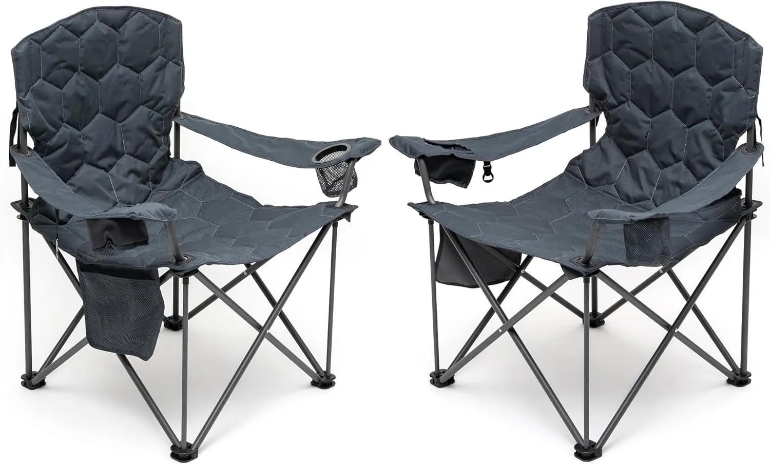SUNNYFEEL XXL Oversized Camping Chair Heavy Duty 500 LBS for Big Tall People Above 6'4 Padded Portable Folding Sports Lawn Chairs with Armrest Cup Holder & Pocket for Outdoor/Travel/Picnic/Camp