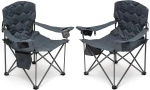 SUNNYFEEL XXL Oversized Camping Chair Heavy Duty 500 LBS for Big Tall People Above 6'4 Padded Portable Folding Sports Lawn Chairs with Armrest Cup Holder & Pocket for Outdoor/Travel/Picnic/Camp