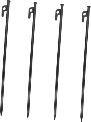 SUPVOX 4Pcs Heavy Duty Tent Stakes Ground Pegs for Camping Durable Metal Canopy Hold Down Stable Support for Outdoor Tents Easy to Use and Remove