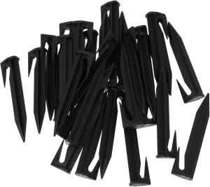 SUPVOX 50pcs Tent Stakes Heavy Duty Outdoor Camping Nails for Tent Ground Tarp Drillable Plastic Nails Gardening Supplies Easy Install Disassemble