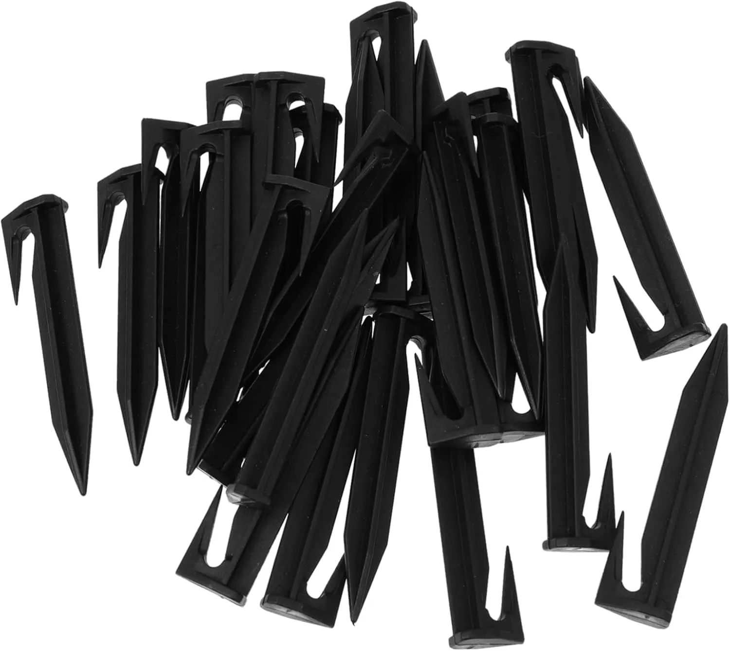 SUPVOX 50pcs Tent Stakes Heavy Duty Outdoor Camping Nails for Tent Ground Tarp Drillable Plastic Nails Gardening Supplies Easy Install Disassemble
