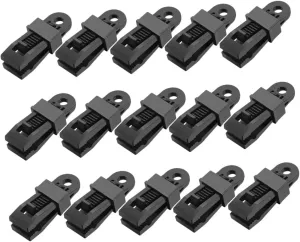 SUPVOX Plastic Tent Clamp 15 Pcs Tent Clip for Camping Heavy Duty Clips for Tarps Tent Ground Tarp Tie Downs