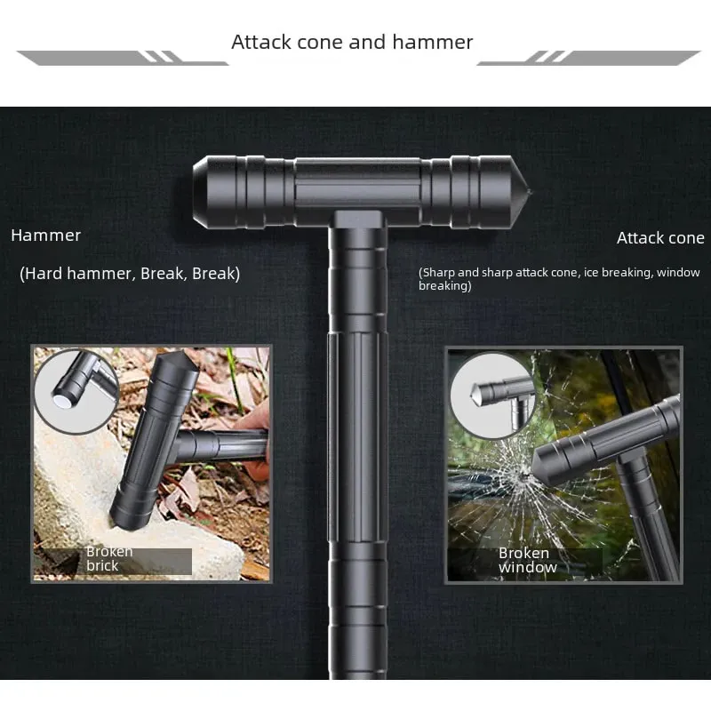Survival Foldable Telescopic Multi Design Hiking and International shipping Color Pole Emergency Use T for Stick T Shaped Functional G05 Timely resolution Camping Trekking