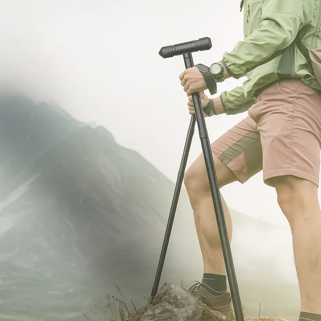 Survival Foldable Telescopic Multi Design Hiking and International shipping Color Pole Emergency Use T for Stick T Shaped Functional G05 Timely resolution Camping Trekking