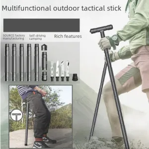 Survival Foldable Telescopic Multi Design Hiking and International shipping Color Pole Emergency Use T for Stick T Shaped Functional G05 Timely resolution Camping Trekking