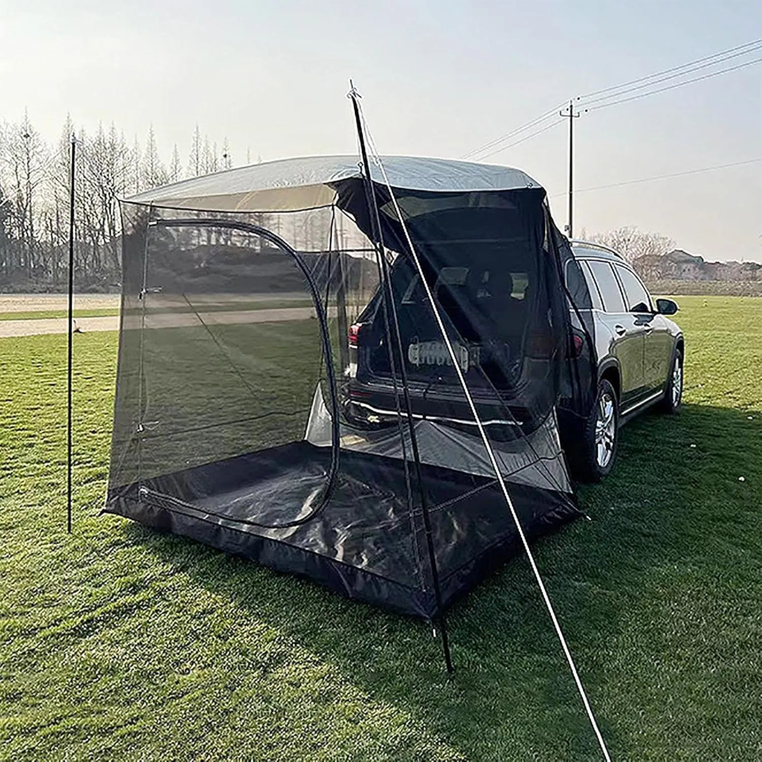 SUV Tent Attachment for Camping, SUV Car Camping Tent, Oxford SUV Tent Attachment, Foldable UV-Proof Car Rear Extension Tent Car Camping Road Trip Tent for Outdoor