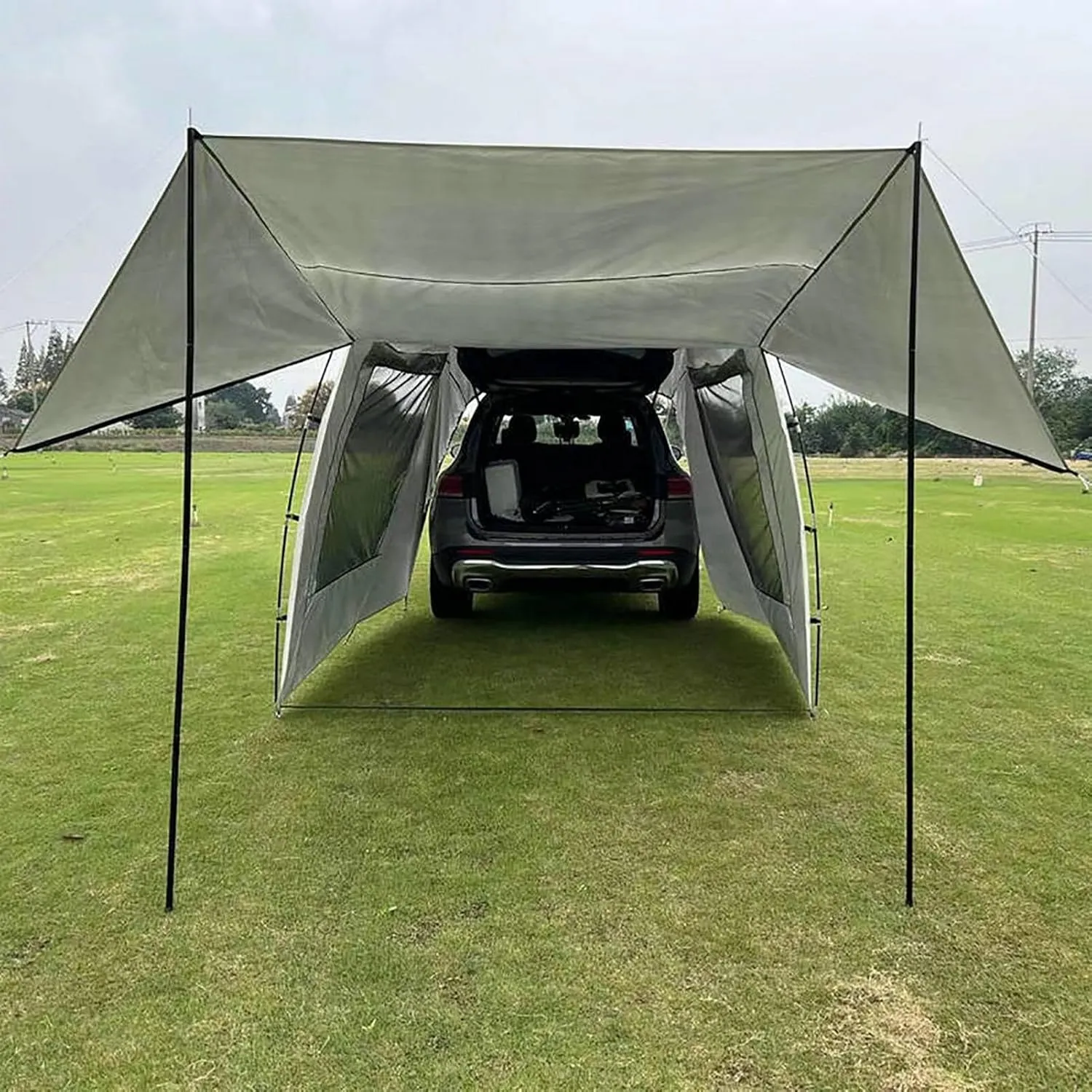 SUV Tent Attachment for Camping,Oxford Camping Tent Tailgate Car Attachment - Foldable UV-Proof Car Rear Extension Tent Car Camping Road Trip Tent for Outdoor