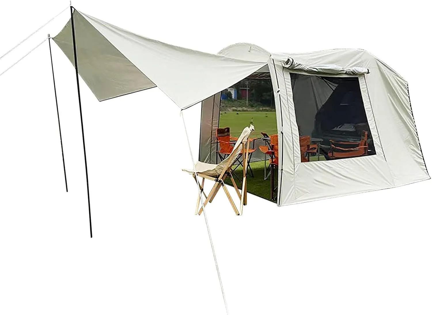 SUV Tent Attachment for Camping,Oxford Camping Tent Tailgate Car Attachment - Foldable UV-Proof Car Rear Extension Tent Car Camping Road Trip Tent for Outdoor