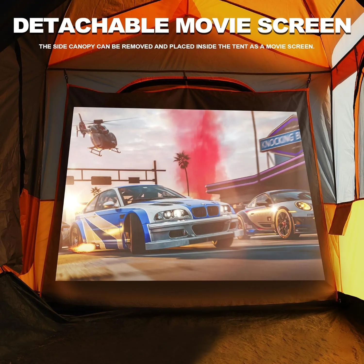 SUV Tent for Camping,Waterproof PU2000mm, Fits 5-8 People,Spacious Double Layer Design, Includes Rainfly & Storage Bag, 8FT L x 8FT W x 7.2FT H