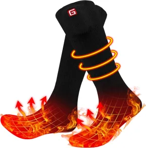 SVPRO Rechargeable Heated Socks for Men Women Electric Battery Operated Heated Socks 3 Heat Settings Warm Winter Socks for Sport Outdoor Indoor Thermal Foot Warmers