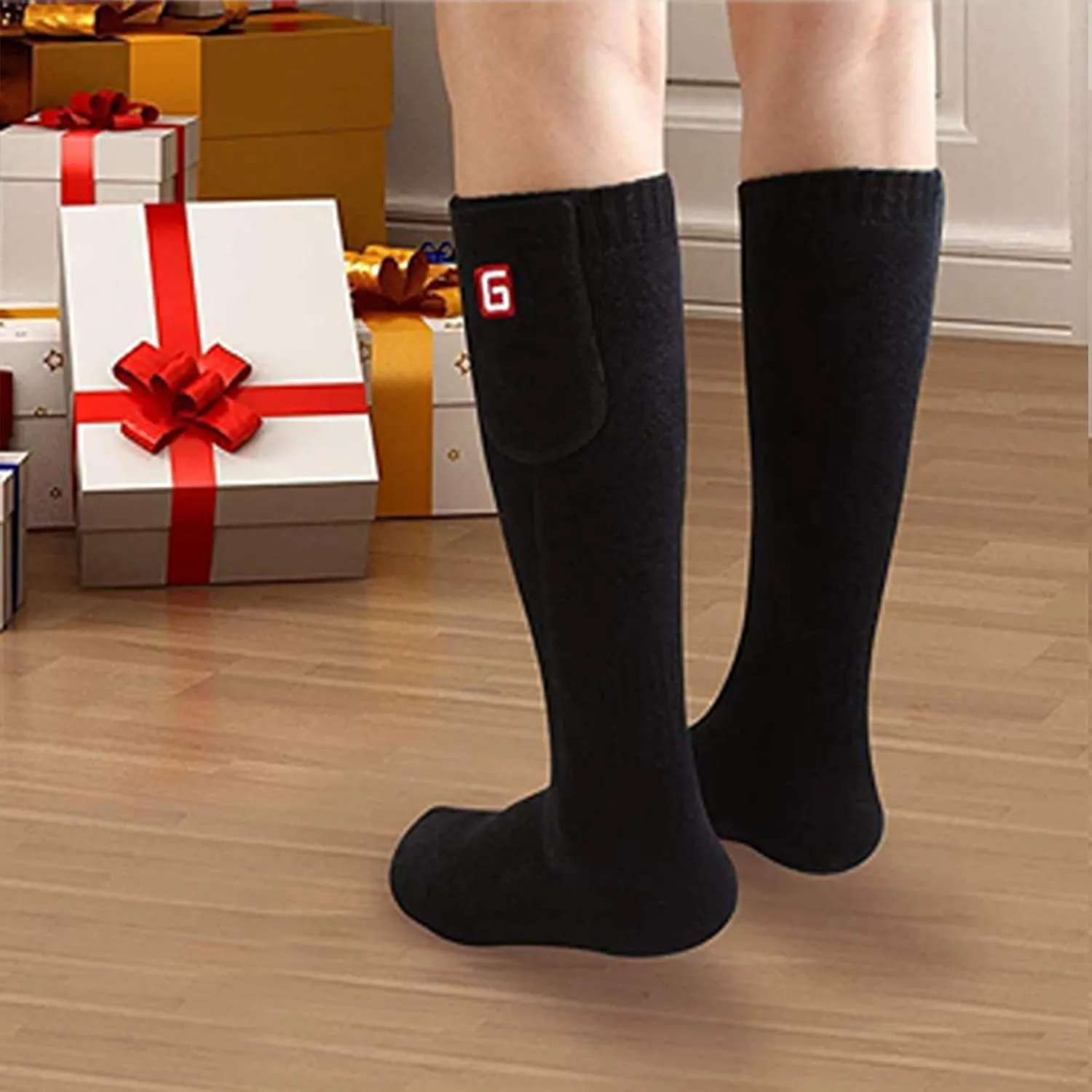 SVPRO Rechargeable Heating Socks Battery Operated Socks Heated for Women Men,Electric Heated Socks with 3 Heating Settings Outdoor Riding Camping Hiking Skiing Motorcycle Winter Electric Warm Socks