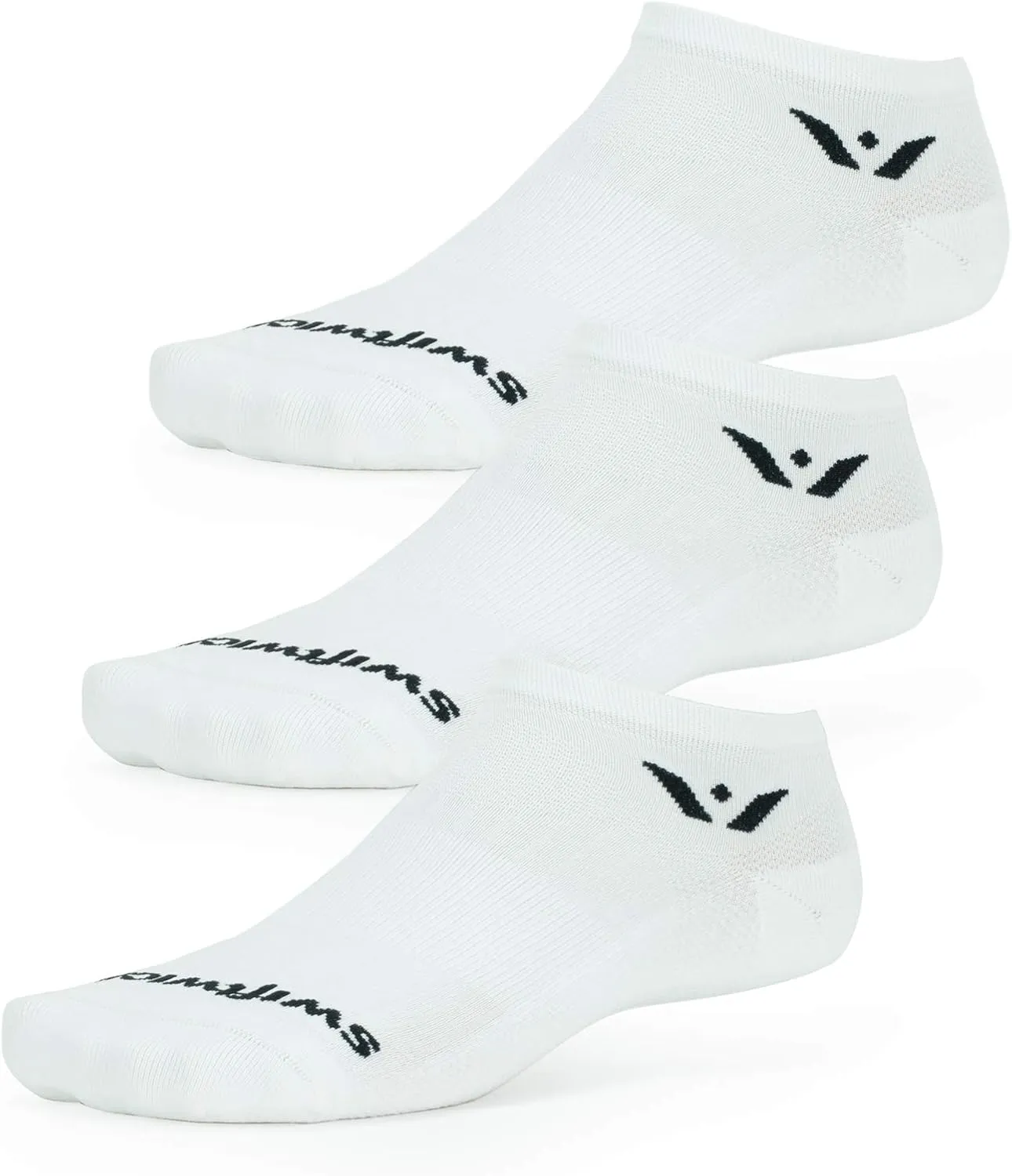 Swiftwick - PERFORMANCE No Show (3 Pairs) Running & Golf Socks, Cushioned No-Show