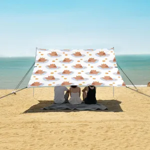 Swimming Capybaras Beach Camping Tent Sun Shelter for Whole Family, Orange Fruit Beach Shade Canopy with UPF50  UV Protection,Easy Set Up and Carry,Outdoor Shade for Trips, Fishing, Backyard Fun