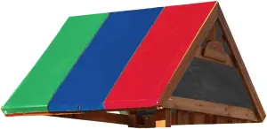 Swing Set Replacement Tarp, 52 x 89 in Multicolor Playground Roof, Multicolor Backyard Playset Canopy Replacement for Play Set Outdoor(Green   Gray   Blue)(Green Blue Red)
