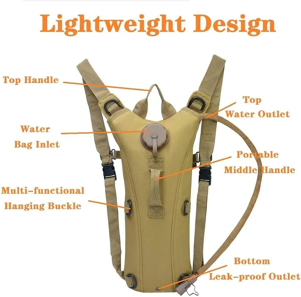 Tactical 3L Bladder Water Bag Camel Backpack for Hiking Outdoor Camping Military Portable Hydration Packs Hiking Pouch Water Bag