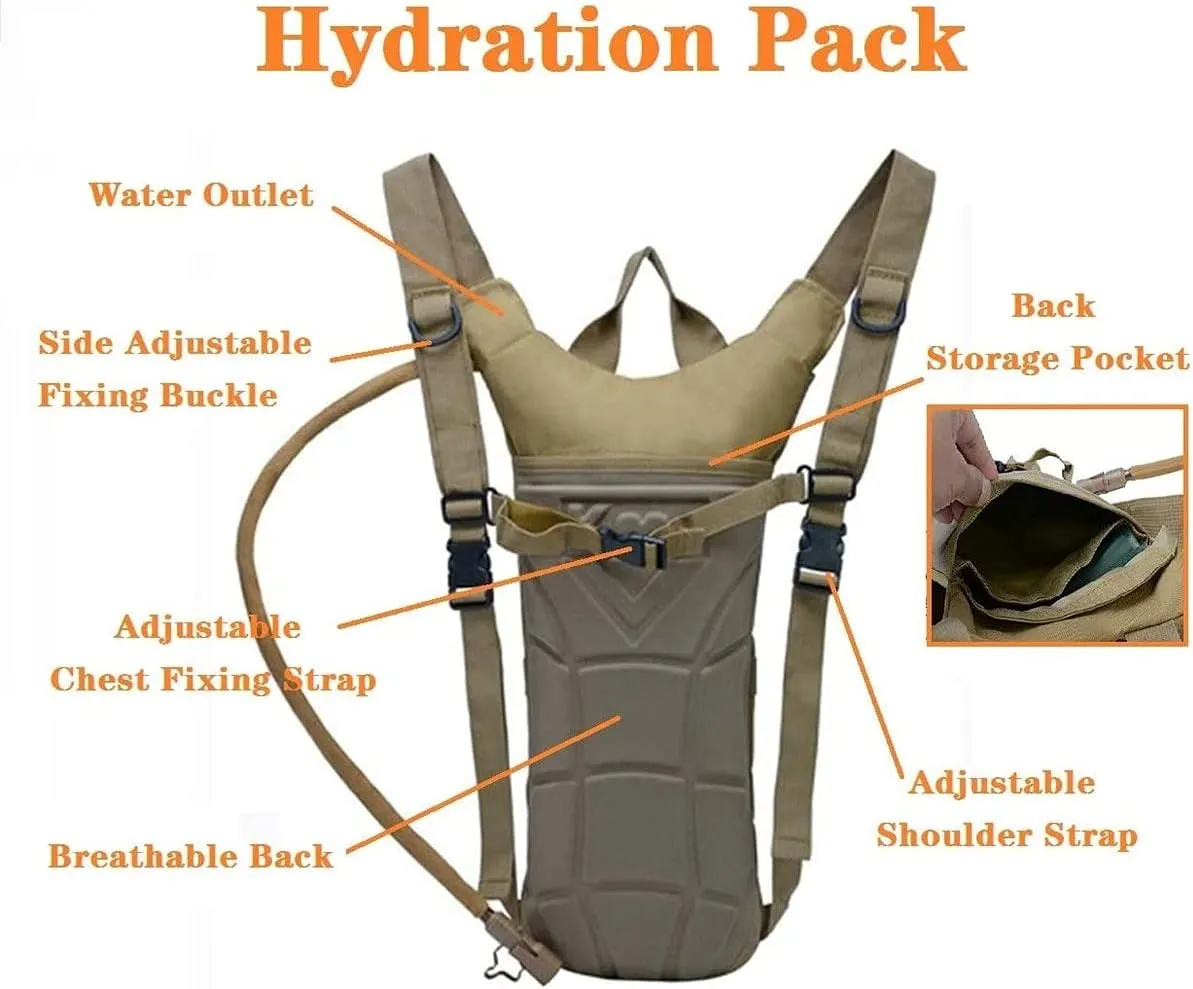 Tactical 3L Bladder Water Bag Camel Backpack for Hiking Outdoor Camping Military Portable Hydration Packs Hiking Pouch Water Bag