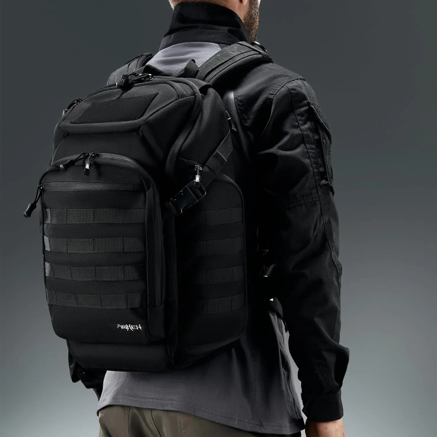 Tactical Backpack Military Army Molle Day Assault Pack Daypack Rucksack Survival Bugout Emergency Go Bag 32L (Black)