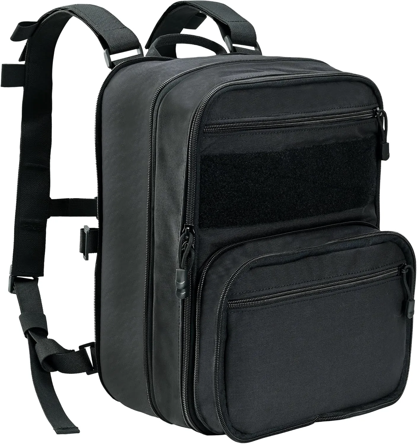 Tactical Expandable Flatpack, Chest Rig Backpack MOLLE Assault Pack Hydration Pack for PC Vest (Black)
