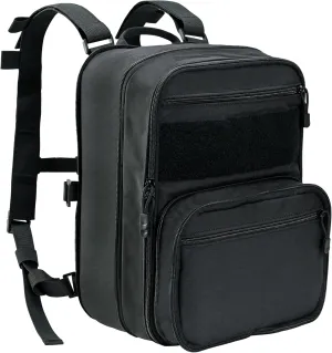 Tactical Expandable Flatpack, Chest Rig Backpack MOLLE Assault Pack Hydration Pack for PC Vest (Black)