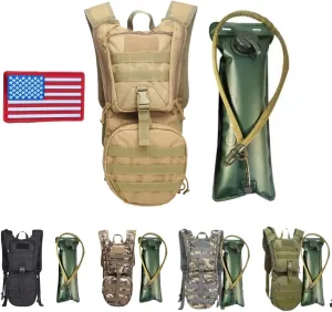 Tactical Hydration Backpack with 3L TPU Water Military Backpack Men Women for Extended Outdoor Adventures Hiking, Cycling, Running Climbing, Hunting, Biking