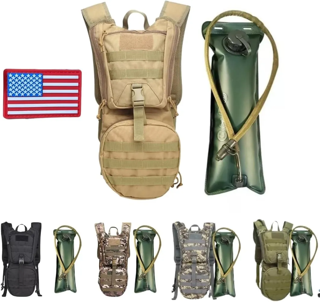Tactical Hydration Backpack with 3L TPU Water Military Backpack Men Women for Extended Outdoor Adventures Hiking, Cycling, Running Climbing, Hunting, Biking