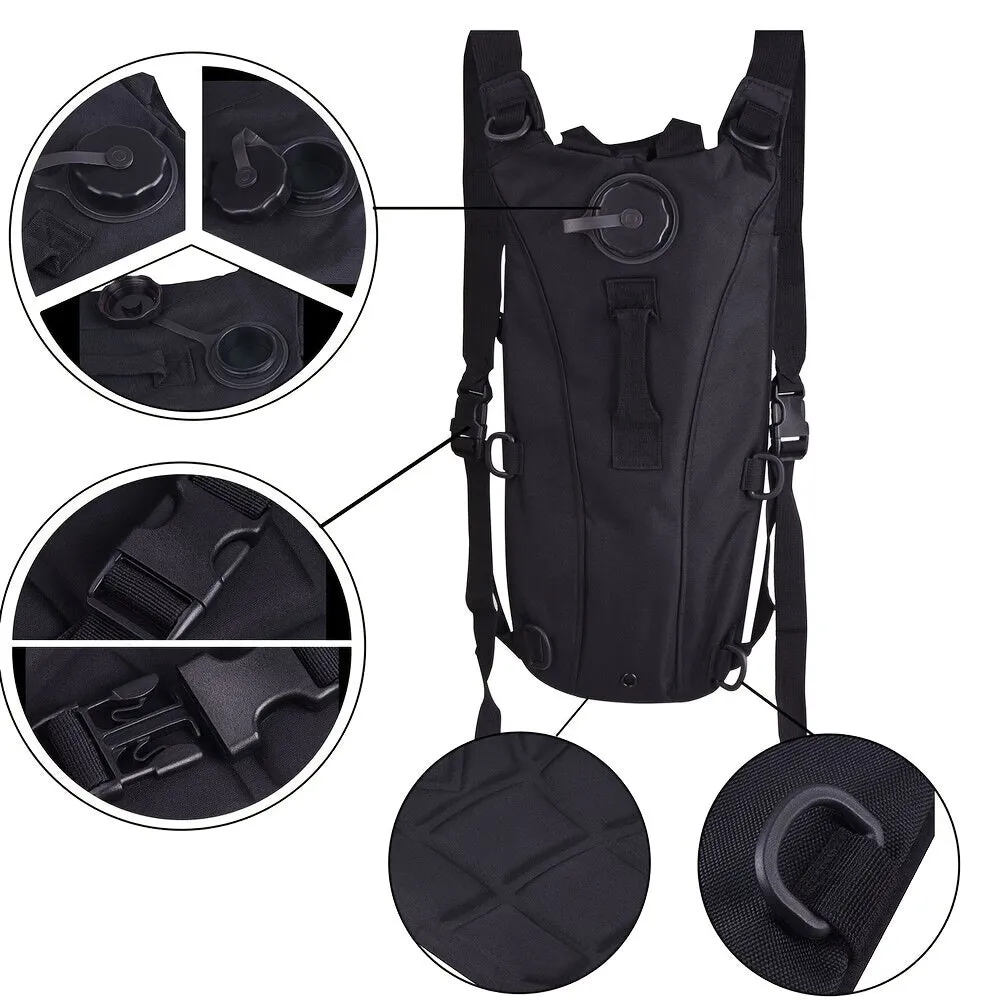 Tactical Hydration Pack Water Rucksack Backpack With 3L BPA Free Hydration Water Bladder