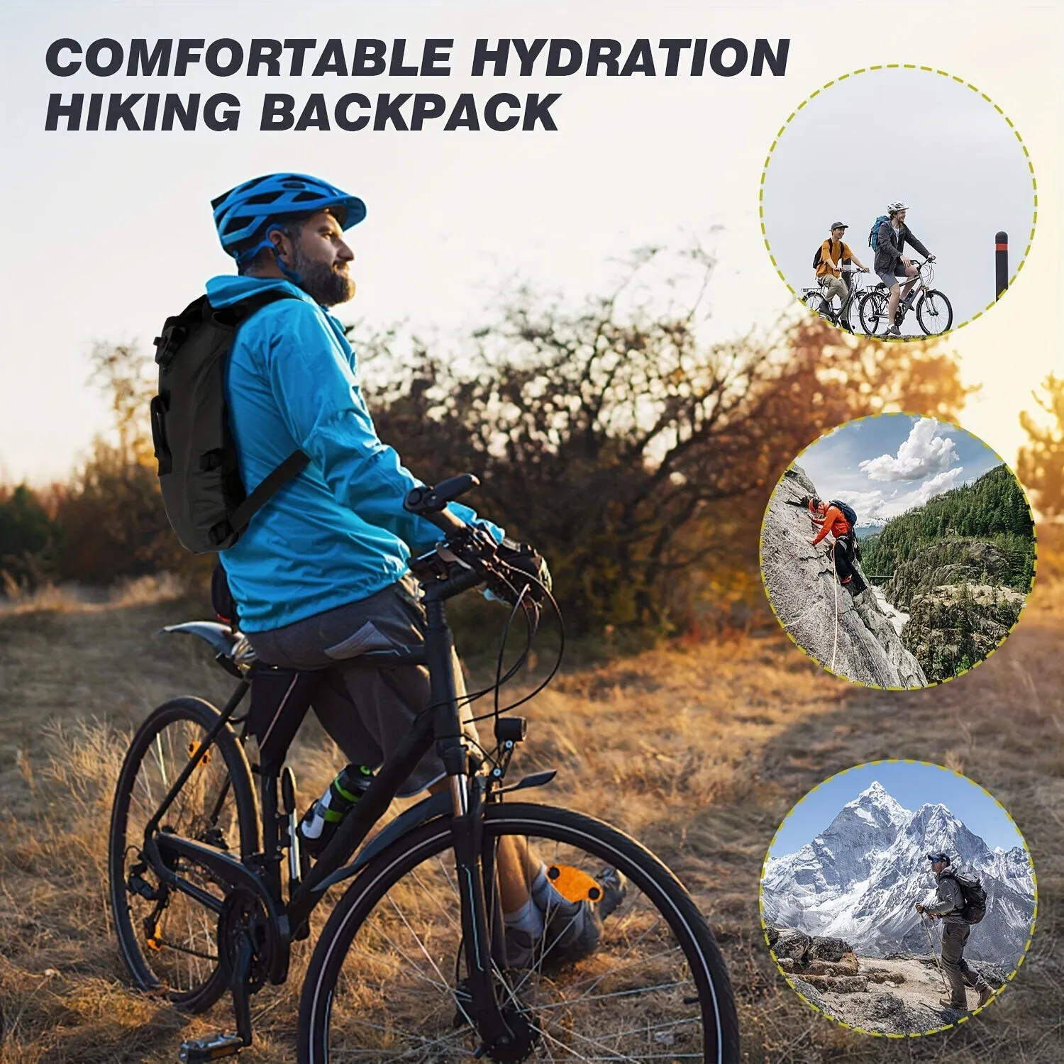 Tactical Hydration Pack Water Rucksack Backpack With 3L BPA Free Hydration Water Bladder