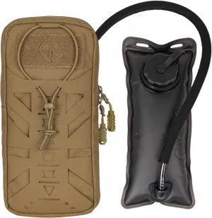 Tactical Hydration Pouch with Inner Bladder for 1L Water Bag Laser Cut MOLLE Hydration Pouch for Hiking Biking Running and Climbin 500D Nylon