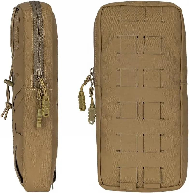 Tactical Hydration Pouch with Inner Bladder for 1L Water Bag Laser Cut MOLLE Hydration Pouch for Hiking Biking Running and Climbin 500D Nylon