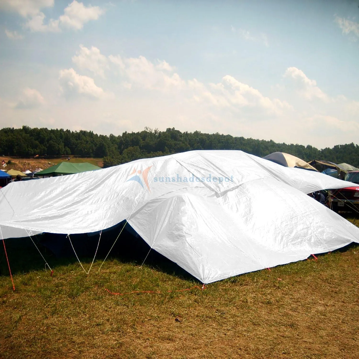 TANG Sunshades Depot White 10 Mil 8x10 ' Feet General Multi-Purpose Waterproof Multi Purpose Waterproof Poly Tarp Cover Tent Shelter Boat RV Pool Camping Tarpaulin
