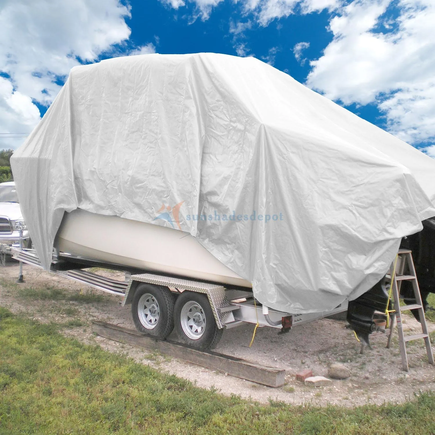 TANG Sunshades Depot White 10 Mil 8x10 ' Feet General Multi-Purpose Waterproof Multi Purpose Waterproof Poly Tarp Cover Tent Shelter Boat RV Pool Camping Tarpaulin