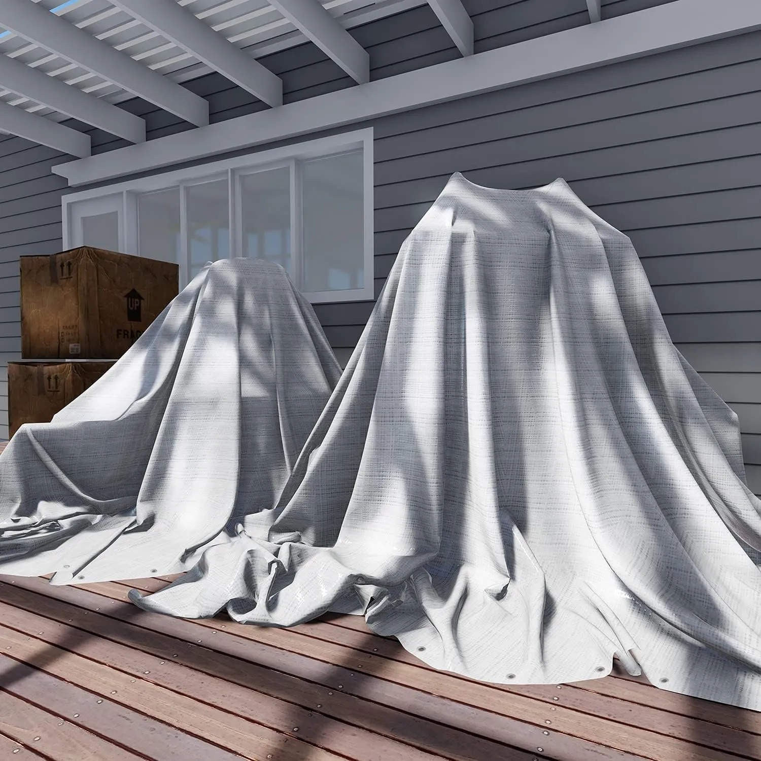 TANG Sunshades Depot White 10 Mil 8x10 ' Feet General Multi-Purpose Waterproof Multi Purpose Waterproof Poly Tarp Cover Tent Shelter Boat RV Pool Camping Tarpaulin